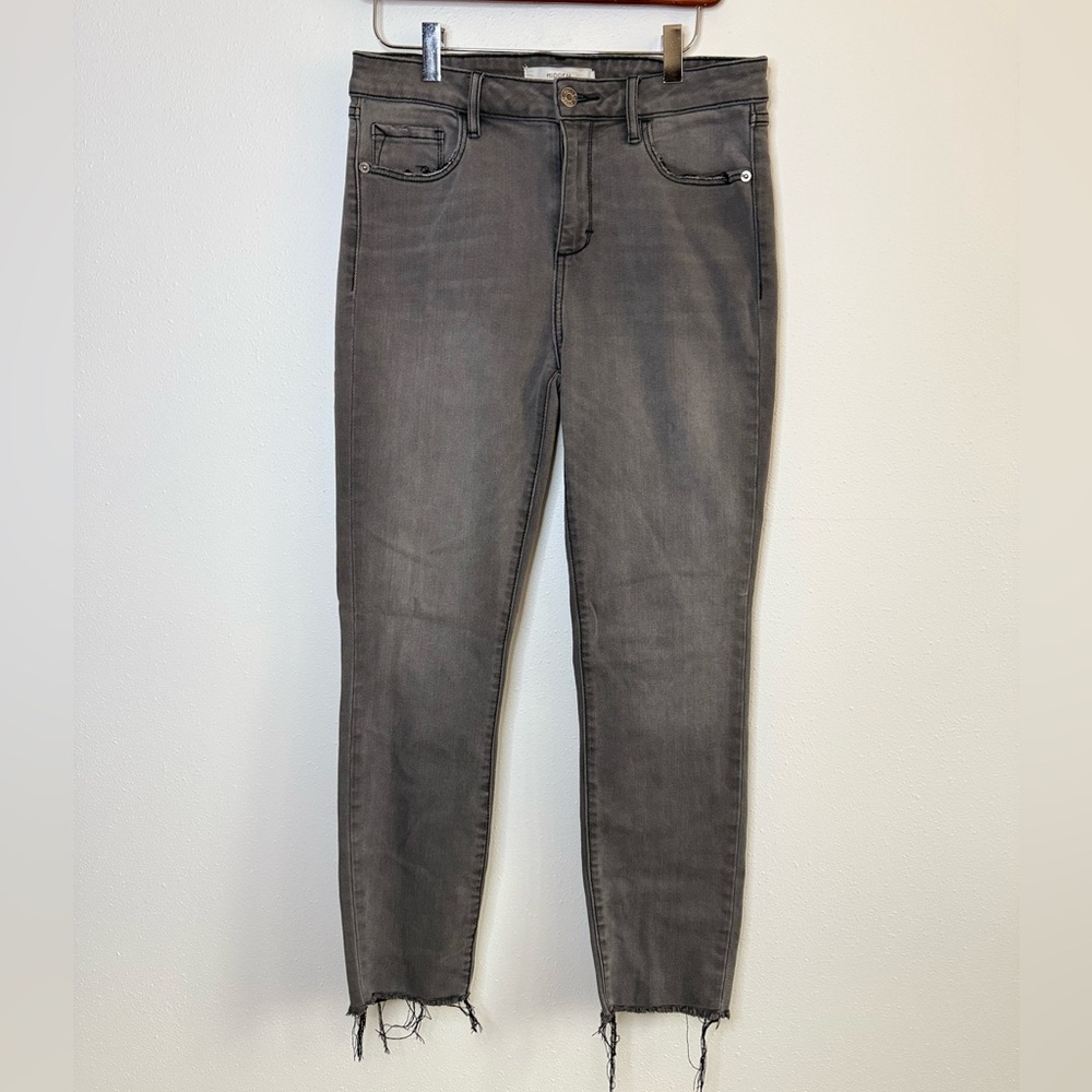 Hidden Jeans Gray Raw Hem Skinny Jeans Size 29 Distressed Stretch